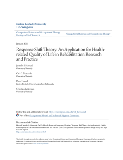 Response Shift Theory: An Application for Health