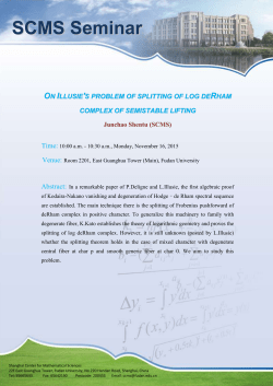 SCMS Seminar On Illusie`s problem of splitting of log deRham
