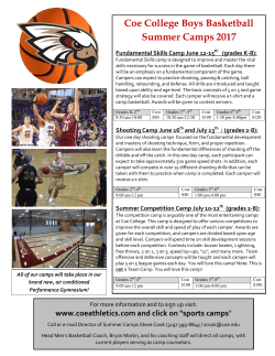Coe College Men`s Basketball 2017 Camps