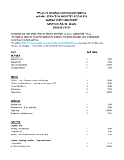 Item Sell Price BEAVER BIRDS BOBCAT COYOTE WILDLIFE