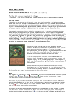 MAGIC THE GATHERING SHORT VERSION OF