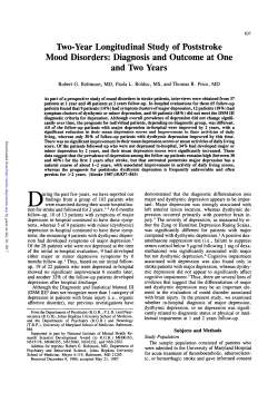 Two-Year Longitudinal Study of Poststroke Mood
