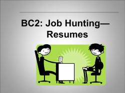 BC2: Job Hunting