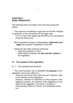 CHAPTER 6 BASIC PRINCIPLES The following basic principles