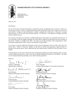 Class Placement Letter and Form