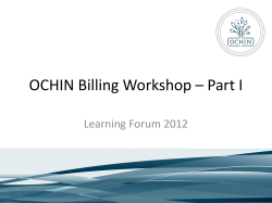 OCHIN Billing/Claims Work Session