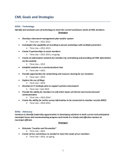 CML Goals and Strategies