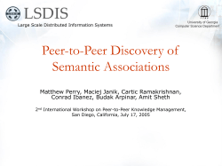 Peer-to-Peer Discovery of Semantic Associations