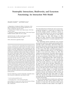 Nontrophic Interactions, Biodiversity, and Ecosystem Functioning