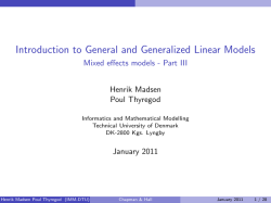 Introduction to General and Generalized Linear Models