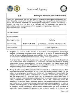 Employee Nepotism and Fraternization