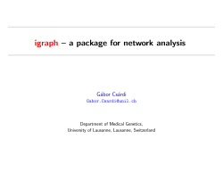 igraph &ndash; a package for network analysis