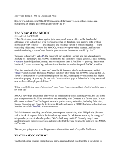 The Year of the MOOC - University of Colorado Denver