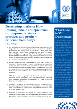 Developing markets: How training female entrepreneurs can