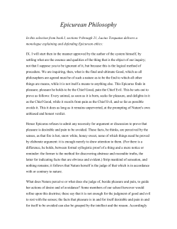 Epicurean Philosophy