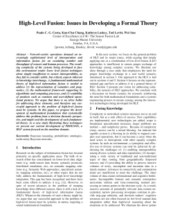 High-Level Fusion: Issues in Developing a Formal Theory