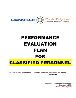 Classified Performance Evaluation Plan