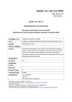 Logistics information of 2004 SC32 meeting