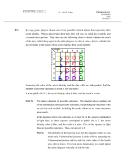 EX: In a spy game, players choose one of six possible colored