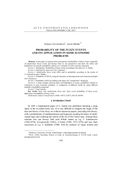 probability of the fuzzy events and its application in some economic