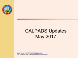 CALPADS Update
