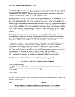 Kids Night Out Form - Wayland High School