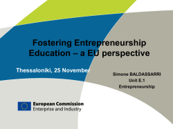 Fostering Entrepreneurship Education - Cedefop