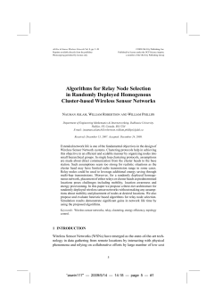 Algorithms for Relay Node Selection in Randomly Deployed