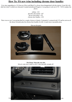 Fit new trim including chrome door handles