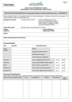 Teaching Application Form