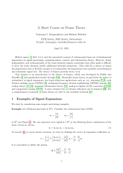 A Short Course on Frame Theory