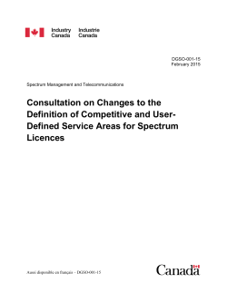 Consultation on Changes to the Definition of Competitive and User