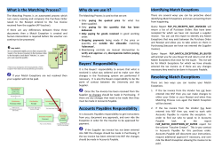 Purchasing Match Exceptions Quick Reference