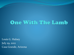 One With The Lamb - Living Waters Church