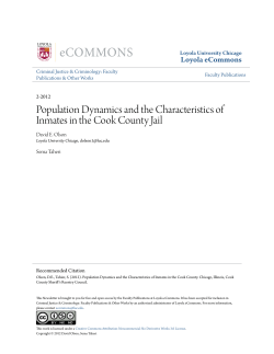 Population Dynamics and the Characteristics of Inmates in the Cook