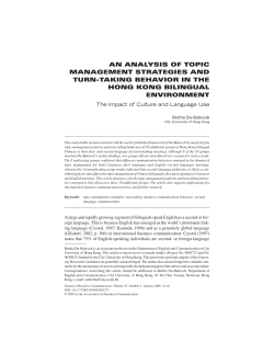 an analysis of topic management strategies and turn