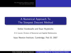 A Numerical Approach To The Steepest Descent Method