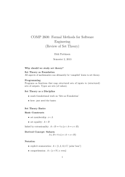 Review of Set Theory