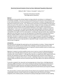 The percent increase in electricity demand for a
