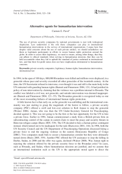 Alternative agents for humanitarian intervention