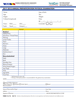 Form 15.7-B Annual Preparticipation Physical EXAMINATION