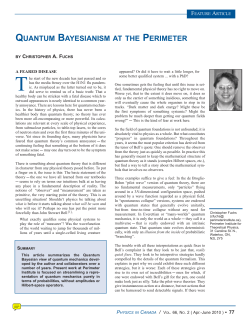 QUANTUM BAYESIANISM AT THE PERIMETER