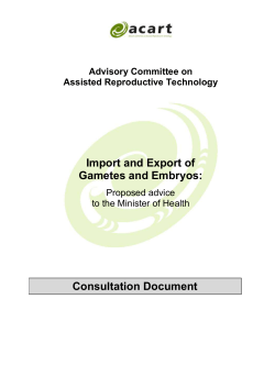 Import and Export of Gametes and Embryos