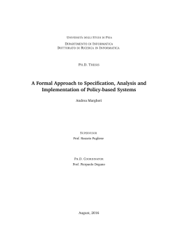 A Formal Approach to Specification, Analysis and Implementation of