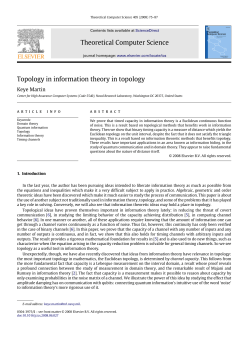 Theoretical Computer Science Topology in information theory in