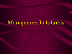 Manajemen Lalulintas - Faculty e
