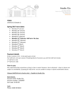 Monday Yoga - Studio 52a