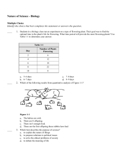 Nature of Science - Biology Answer Section