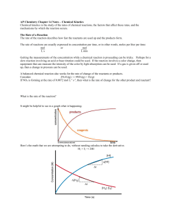 AP Chemistry Chapter 14 Notes &ndash; Chemical Kinetics Chemical