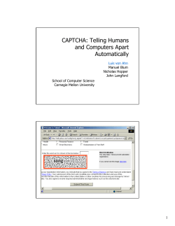 CAPTCHA: Telling Humans and Computers Apart Automatically